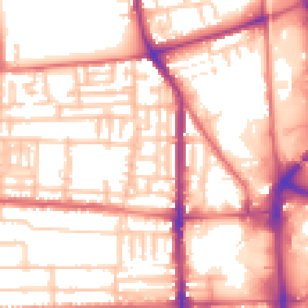 Daytime road noise heatmap for TS26 8BQ