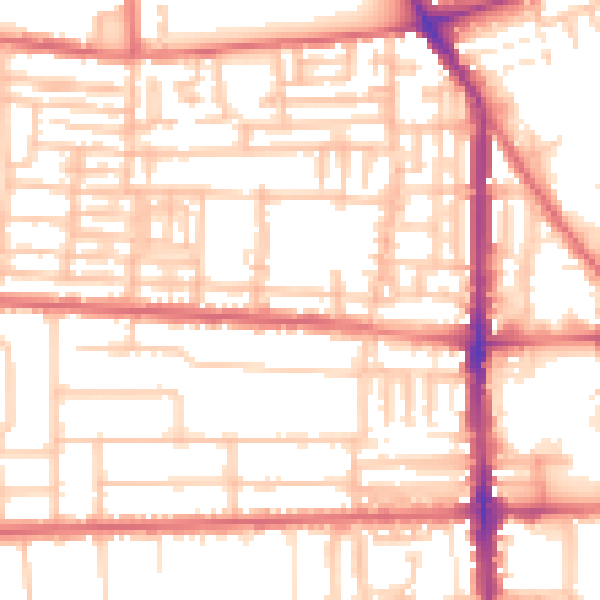 Daytime road noise heatmap for TS26 8DS