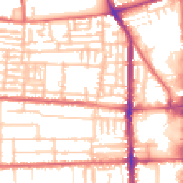 Daytime road noise heatmap for TS26 8ES
