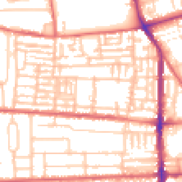 Daytime road noise heatmap for TS26 8EY