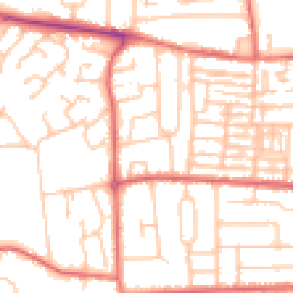 Daytime road noise heatmap for TS26 8LZ