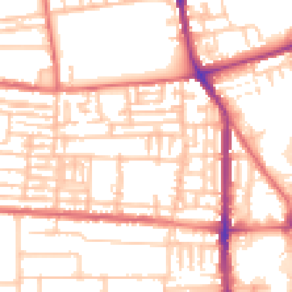 Daytime road noise heatmap for TS26 8PP