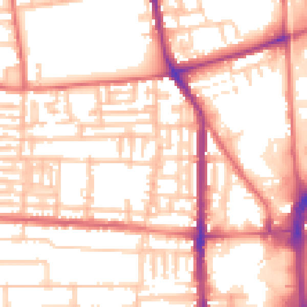Daytime road noise heatmap for TS26 8PQ