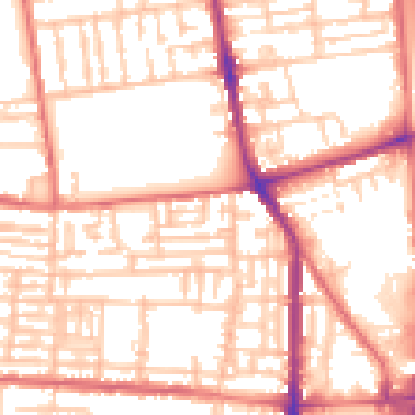 Daytime road noise heatmap for TS26 8RD