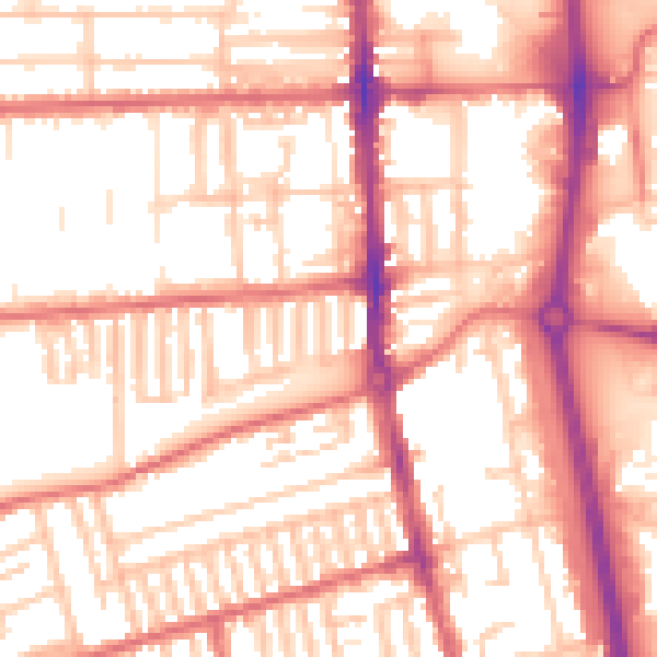 Daytime road noise heatmap for TS26 9AQ