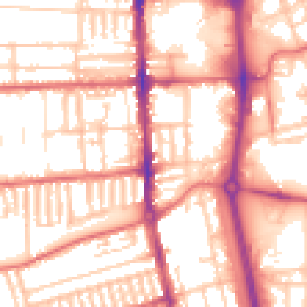 Daytime road noise heatmap for TS26 9EB