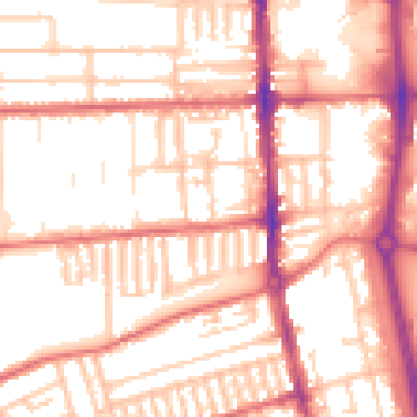 Daytime road noise heatmap for TS26 9JZ