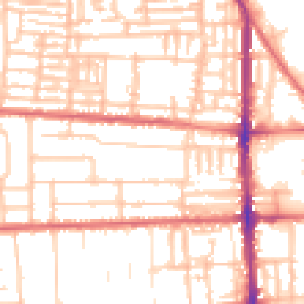 Daytime road noise heatmap for TS26 9PW