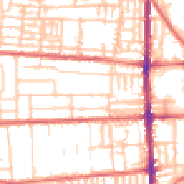 Daytime road noise heatmap for TS26 9QN