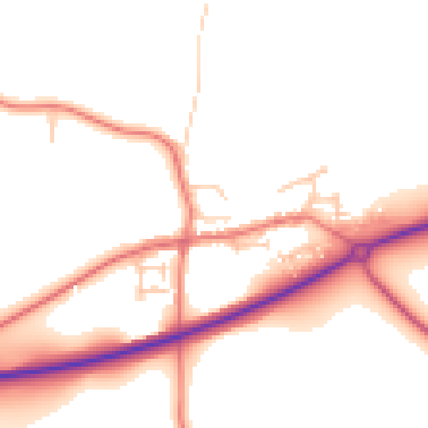 Daytime road noise heatmap for TS27 3AD