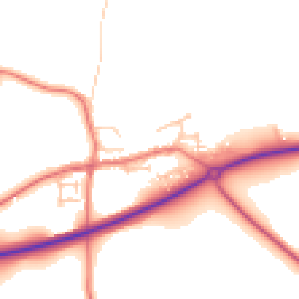 Daytime road noise heatmap for TS27 3AJ