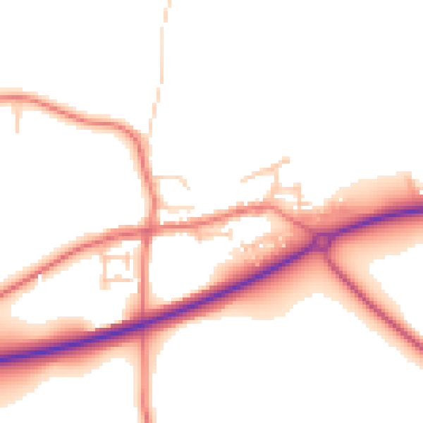 Daytime road noise heatmap for TS27 3AL