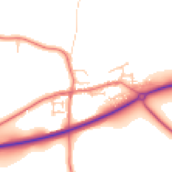 Daytime road noise heatmap for TS27 3AN