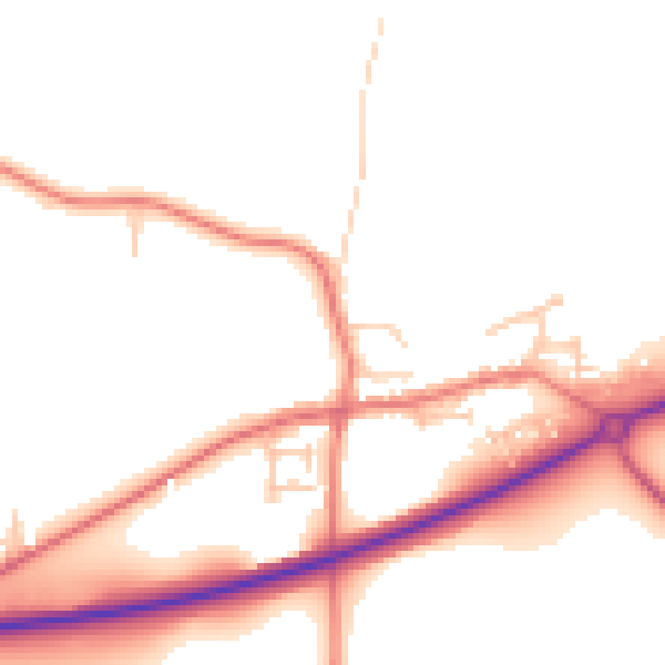 Daytime road noise heatmap for TS27 3AP