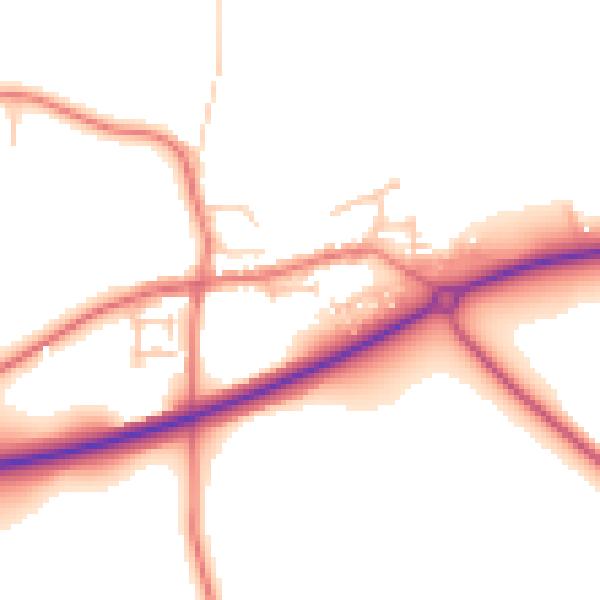 Daytime road noise heatmap for TS27 3AQ