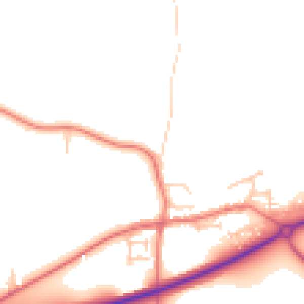 Daytime road noise heatmap for TS27 3AS