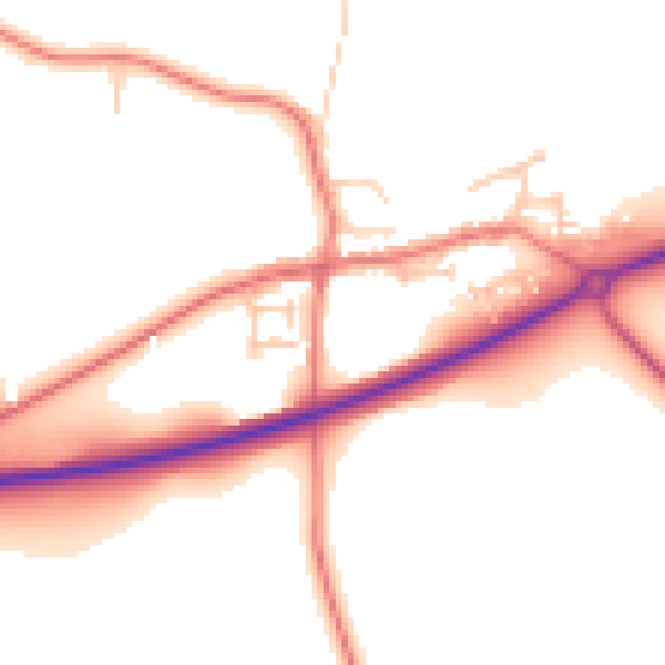 Daytime road noise heatmap for TS27 3AX