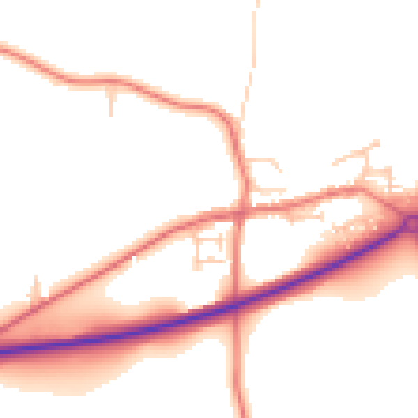 Daytime road noise heatmap for TS27 3AZ
