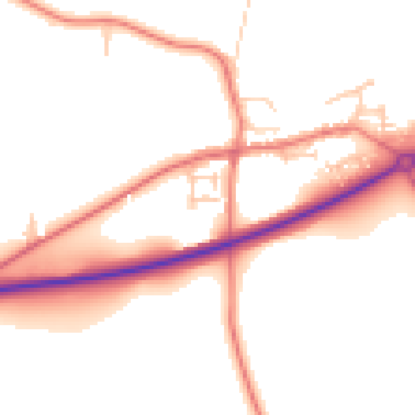 Daytime road noise heatmap for TS27 3BB
