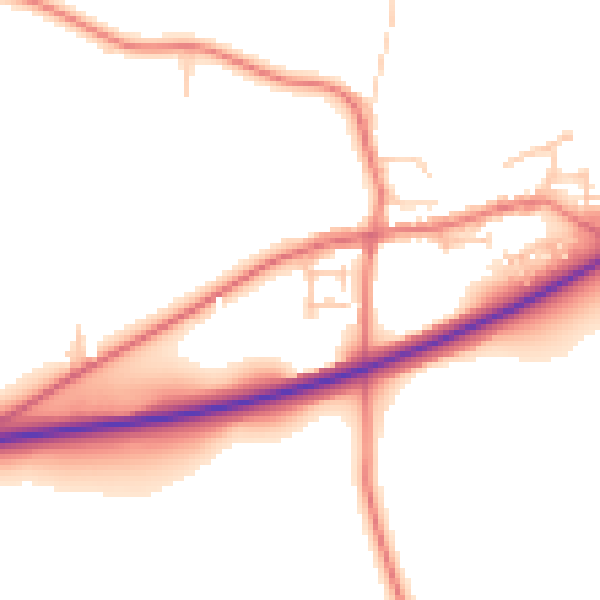 Daytime road noise heatmap for TS27 3BD