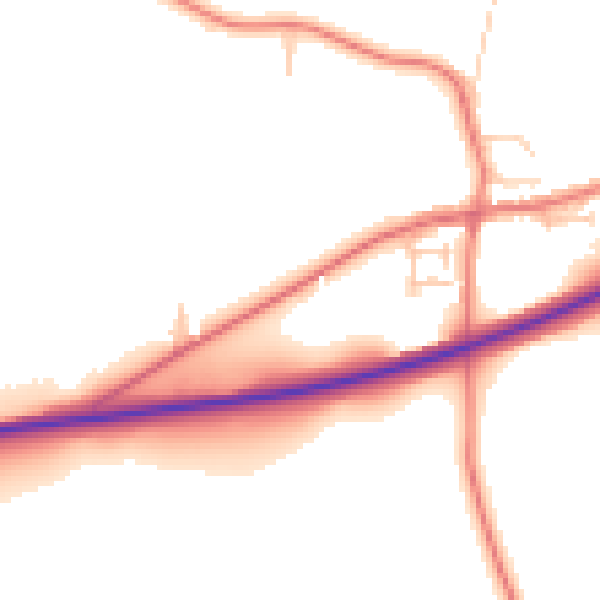 Daytime road noise heatmap for TS27 3BE