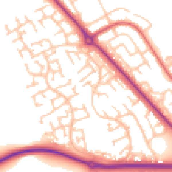 Daytime road noise heatmap for TS27 3BF