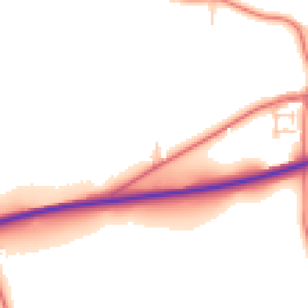 Daytime road noise heatmap for TS27 3BG