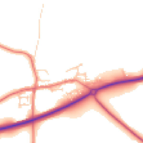 Daytime road noise heatmap for TS27 3BS
