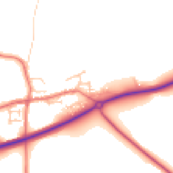 Daytime road noise heatmap for TS27 3BT