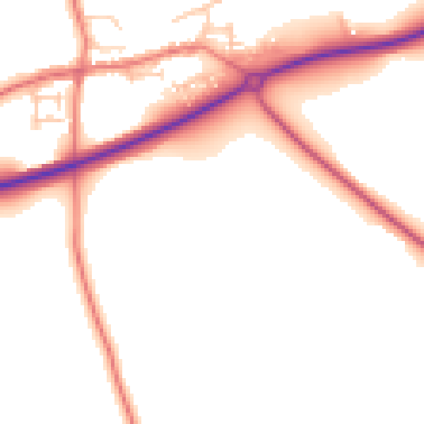 Daytime road noise heatmap for TS27 3BW
