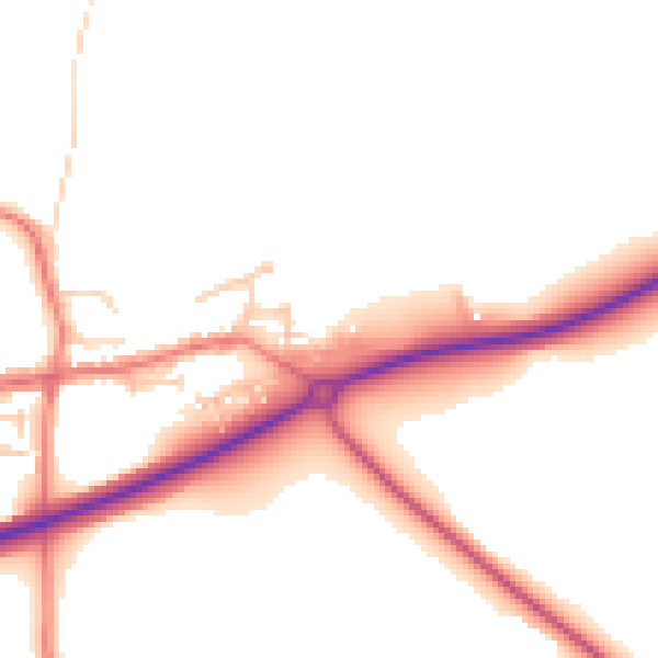 Daytime road noise heatmap for TS27 3DA