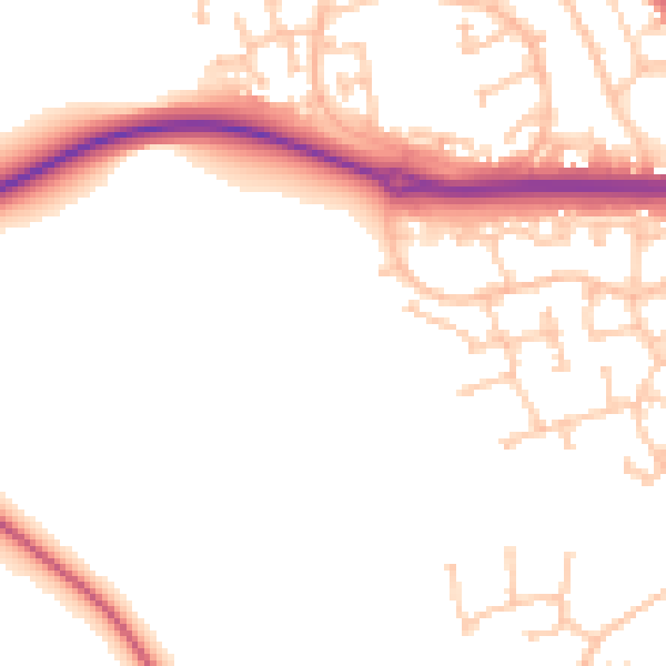 Daytime road noise heatmap for TS27 3DB