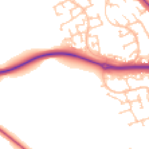 Daytime road noise heatmap for TS27 3DD