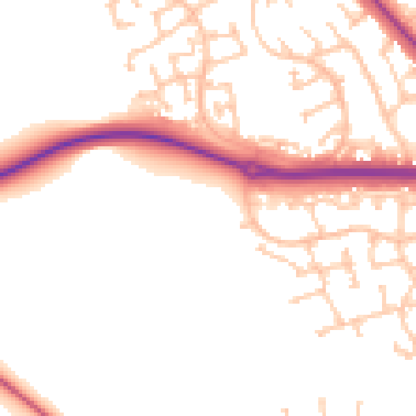Daytime road noise heatmap for TS27 3DE
