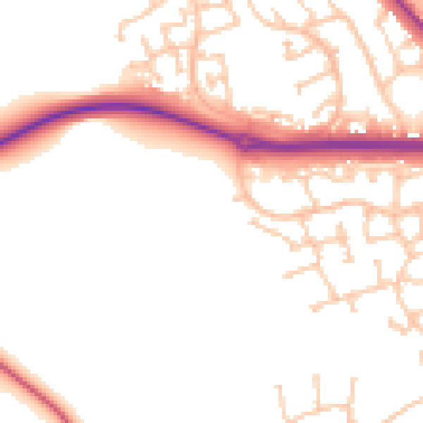 Daytime road noise heatmap for TS27 3DF