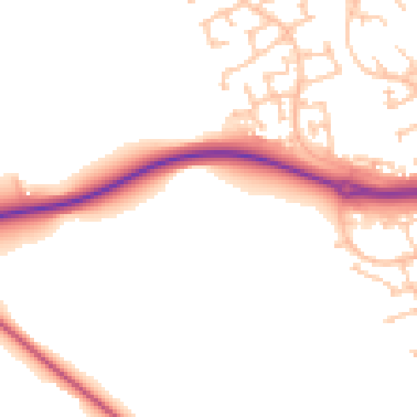 Daytime road noise heatmap for TS27 3DG