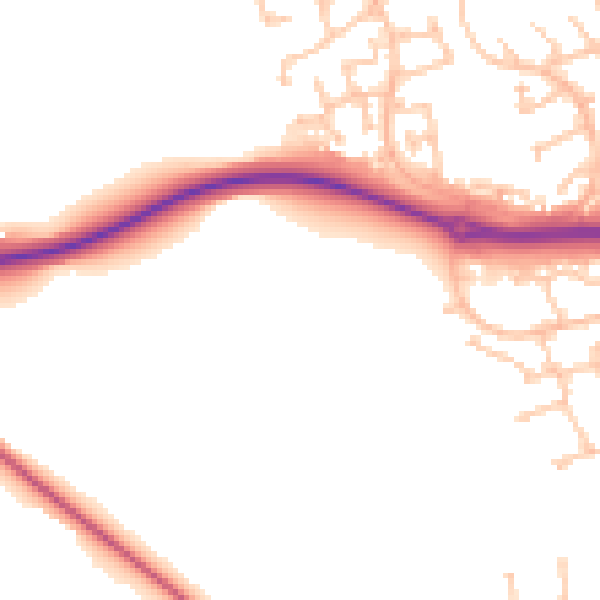 Daytime road noise heatmap for TS27 3DH