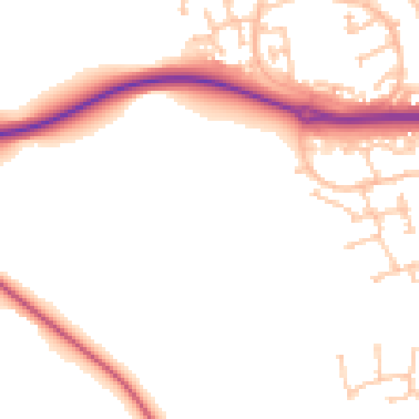 Daytime road noise heatmap for TS27 3DJ