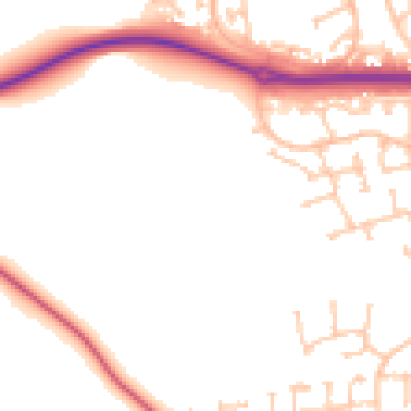 Daytime road noise heatmap for TS27 3DL
