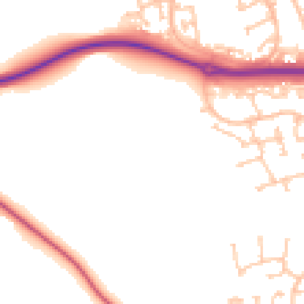 Daytime road noise heatmap for TS27 3DN