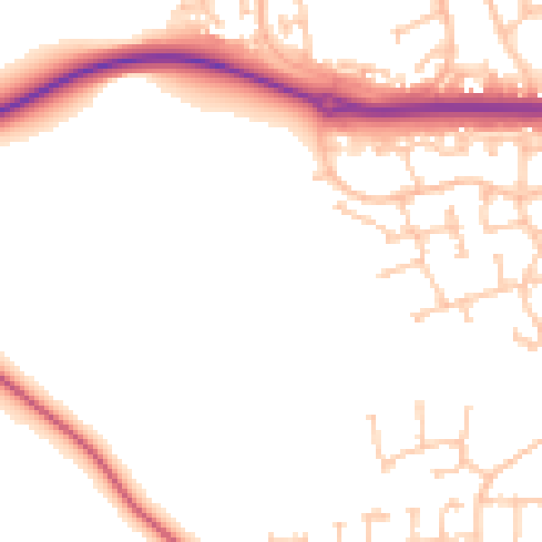 Daytime road noise heatmap for TS27 3DP