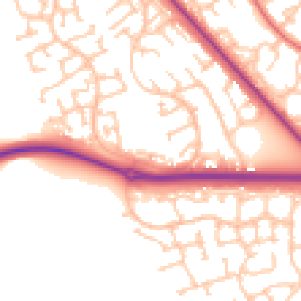 Daytime road noise heatmap for TS27 3JE