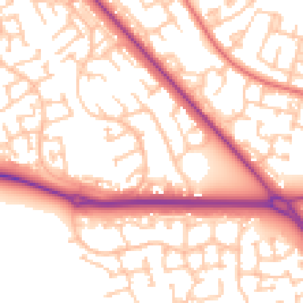 Daytime road noise heatmap for TS27 3JF