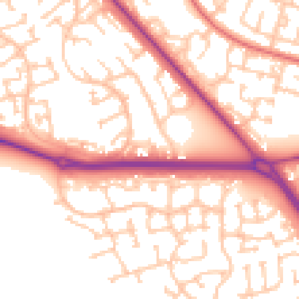 Daytime road noise heatmap for TS27 3JP
