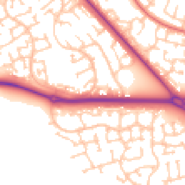 Daytime road noise heatmap for TS27 3JR