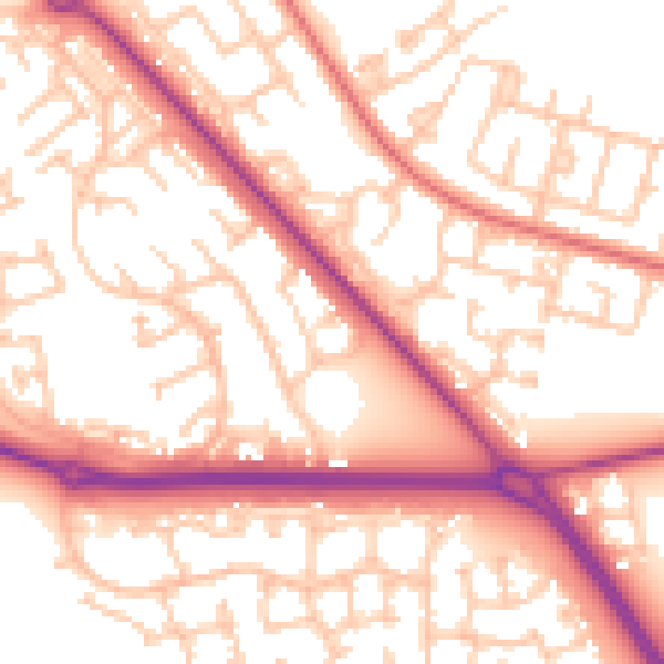 Daytime road noise heatmap for TS27 3PA