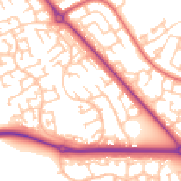 Daytime road noise heatmap for TS27 3PL