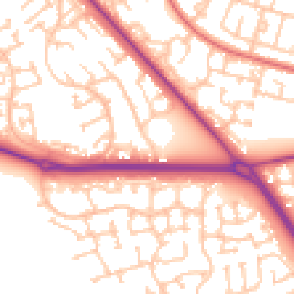 Daytime road noise heatmap for TS27 3PQ