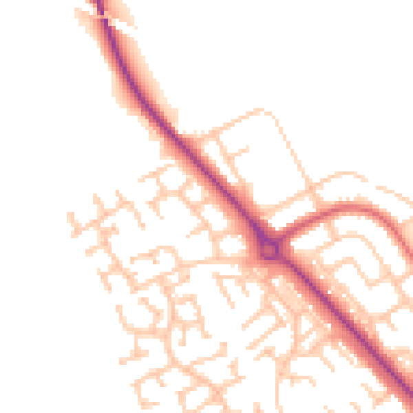 Daytime road noise heatmap for TS27 3QH