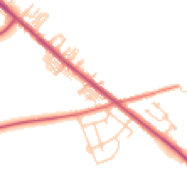 Daytime road noise heatmap for TS27 4AD